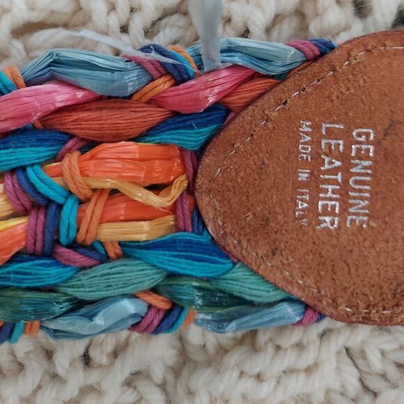 Vintage Express Braided Raffia Leather Belt Size S - Picture 8 of 10